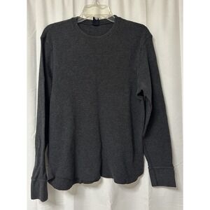 Vintage Gap Thermal Shirt men's Large Gray Muscle Thick Waffle Knit Grunge Y2k